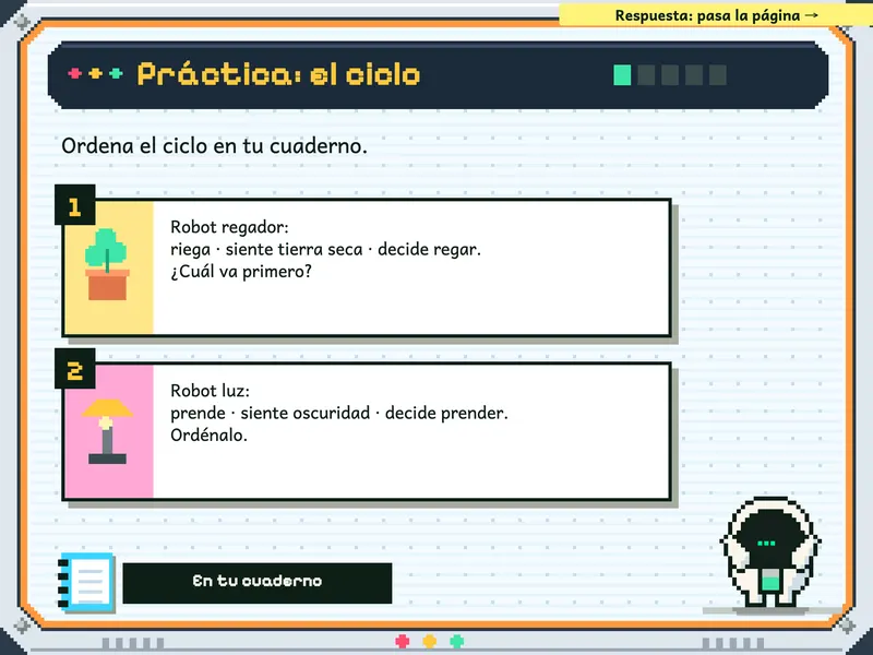 Robots, sensores y motores: la práctica, para el cuaderno